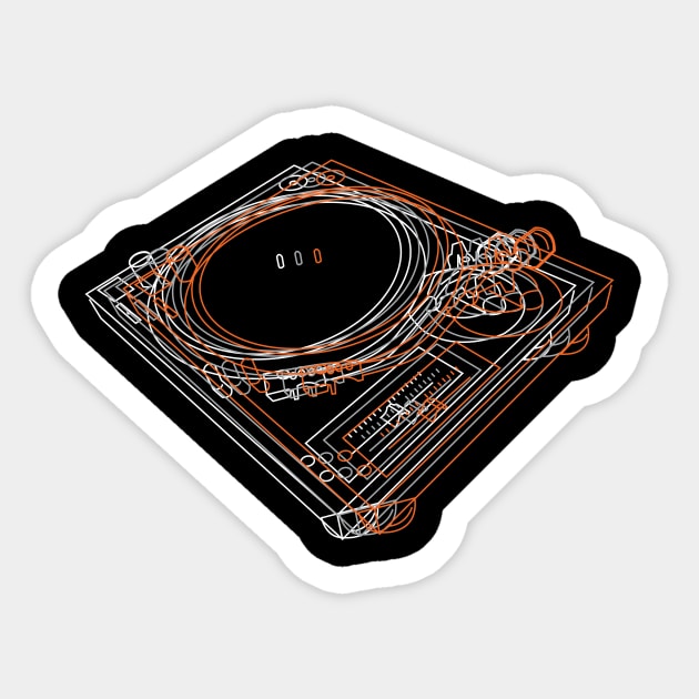 Turntable Technics 1210's DJ T-Shirt Sticker by SilverfireDesign